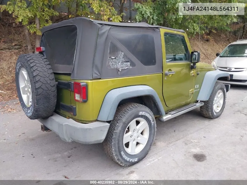 1J4FA24148L564311 2008 Jeep Wrangler X