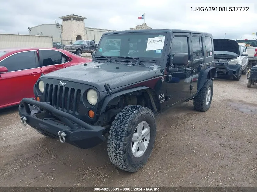 1J4GA39108L537772 2008 Jeep Wrangler Unlimited X