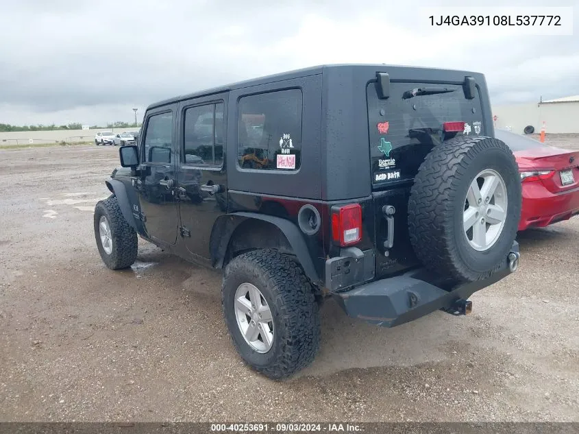 1J4GA39108L537772 2008 Jeep Wrangler Unlimited X