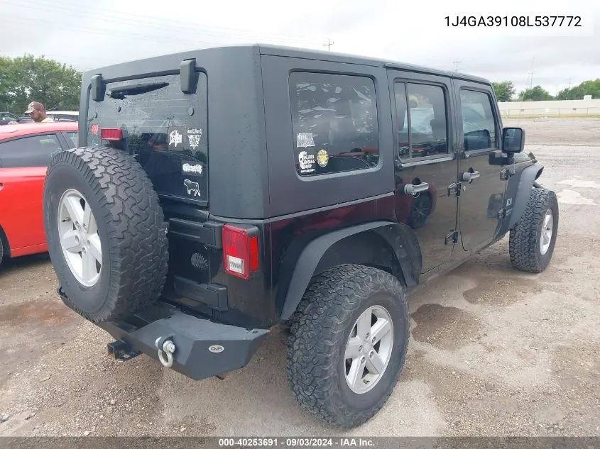 2008 Jeep Wrangler Unlimited X VIN: 1J4GA39108L537772 Lot: 40253691