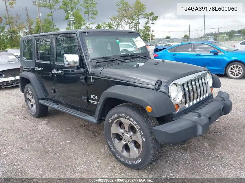 2008 Jeep Wrangler Unlimited X VIN: 1J4GA39178L600060 Lot: 40259662