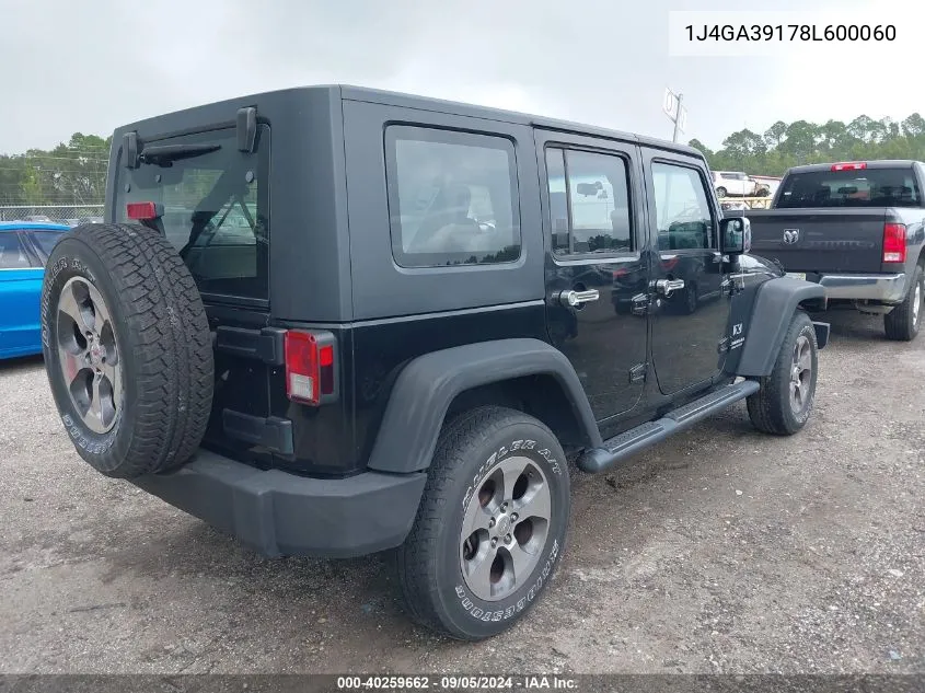 2008 Jeep Wrangler Unlimited X VIN: 1J4GA39178L600060 Lot: 40259662