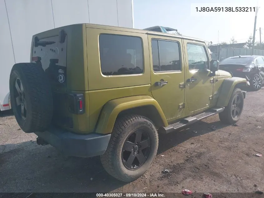 2008 Jeep Wrangler Sahara VIN: 1J8GA59138L533211 Lot: 40305027