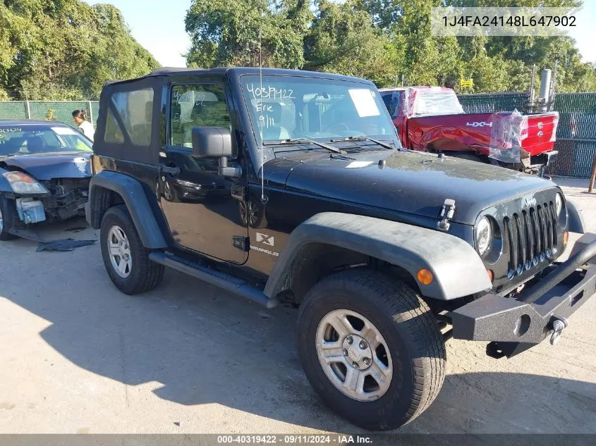 2008 Jeep Wrangler X VIN: 1J4FA24148L647902 Lot: 40319422