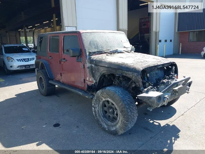 1J4GA39168L547724 2008 Jeep Wrangler Unlimited X