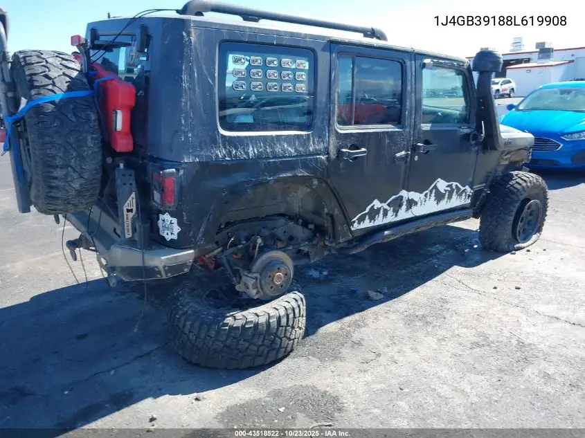 1J4GB39188L619908 2008 Jeep Wrangler Unlimited X