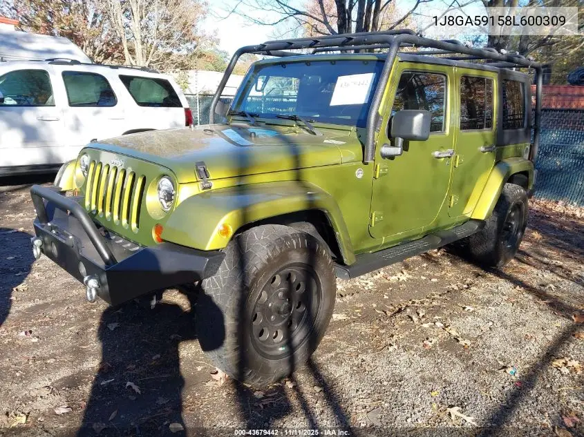 1J8GA59158L600309 2008 Jeep Wrangler Unlimited Sahara