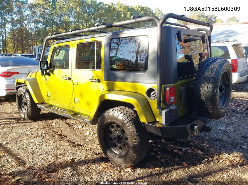 1J8GA59158L600309 2008 Jeep Wrangler Unlimited Sahara