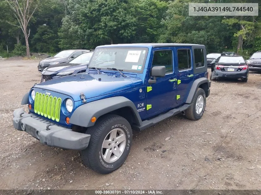 2009 Jeep Wrangler Unlimited X VIN: 1J4GA39149L744540 Lot: 39830701