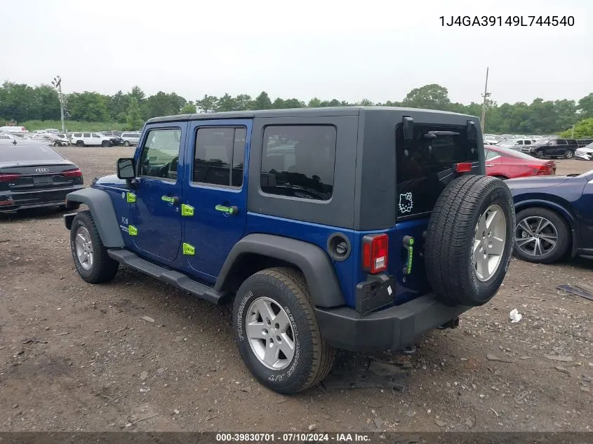 2009 Jeep Wrangler Unlimited X VIN: 1J4GA39149L744540 Lot: 39830701