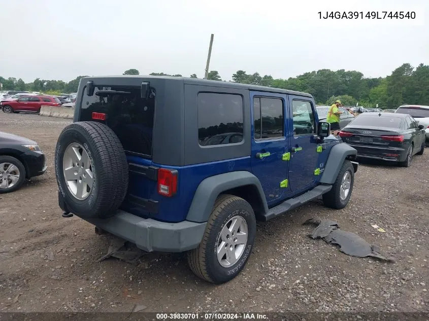 2009 Jeep Wrangler Unlimited X VIN: 1J4GA39149L744540 Lot: 39830701