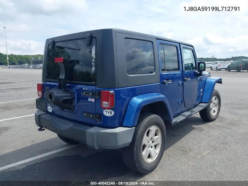 2009 Jeep Wrangler Unlimited Sahara VIN: 1J8GA59199L712791 Lot: 40042245