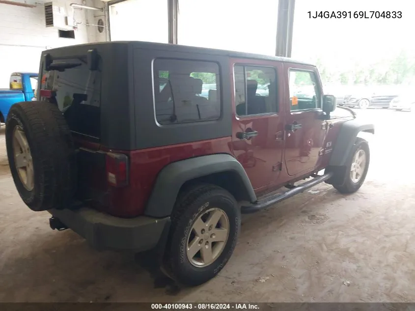 2009 Jeep Wrangler Unlimited X VIN: 1J4GA39169L704833 Lot: 40100943