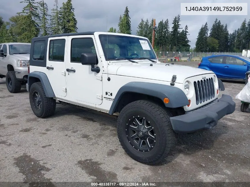 2009 Jeep Wrangler Unlimited X VIN: 1J4GA39149L752959 Lot: 40335717