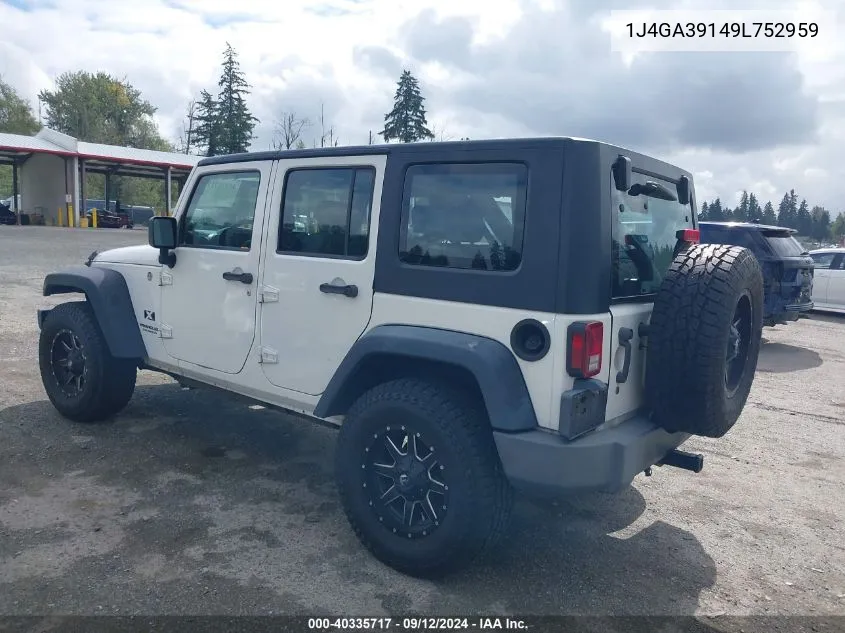 2009 Jeep Wrangler Unlimited X VIN: 1J4GA39149L752959 Lot: 40335717