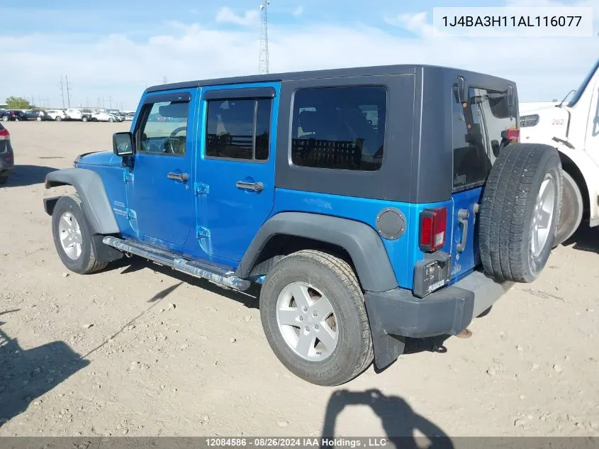 2010 Jeep Wrangler Unlimited Sport VIN: 1J4BA3H11AL116077 Lot: 12084586