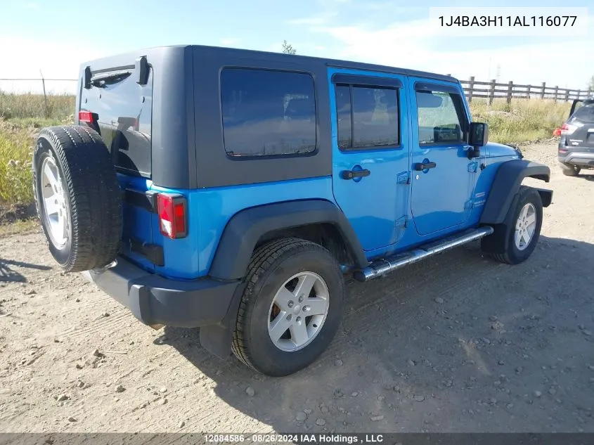 2010 Jeep Wrangler Unlimited Sport VIN: 1J4BA3H11AL116077 Lot: 12084586