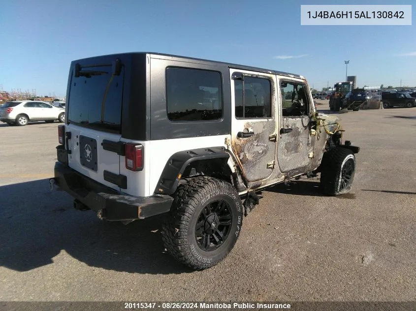 2010 Jeep Wrangler Unlimited Rubicon VIN: 1J4BA6H15AL130842 Lot: 20115347