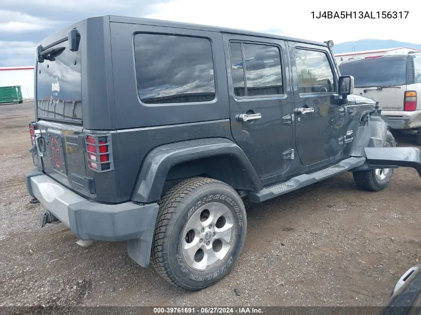 2010 Jeep Wrangler Unlimited Sahara VIN: 1J4BA5H13AL156317 Lot: 39761691