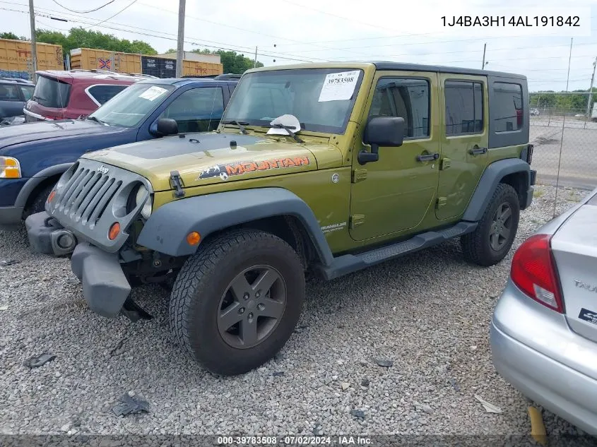 2010 Jeep Wrangler Unlimited Sport VIN: 1J4BA3H14AL191842 Lot: 39783508