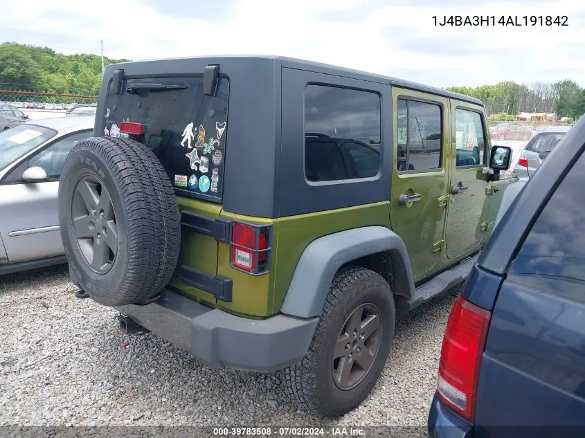 2010 Jeep Wrangler Unlimited Sport VIN: 1J4BA3H14AL191842 Lot: 39783508