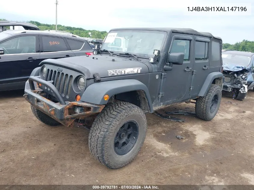 2010 Jeep Wrangler Unlimited Sport VIN: 1J4BA3H1XAL147196 Lot: 39792781