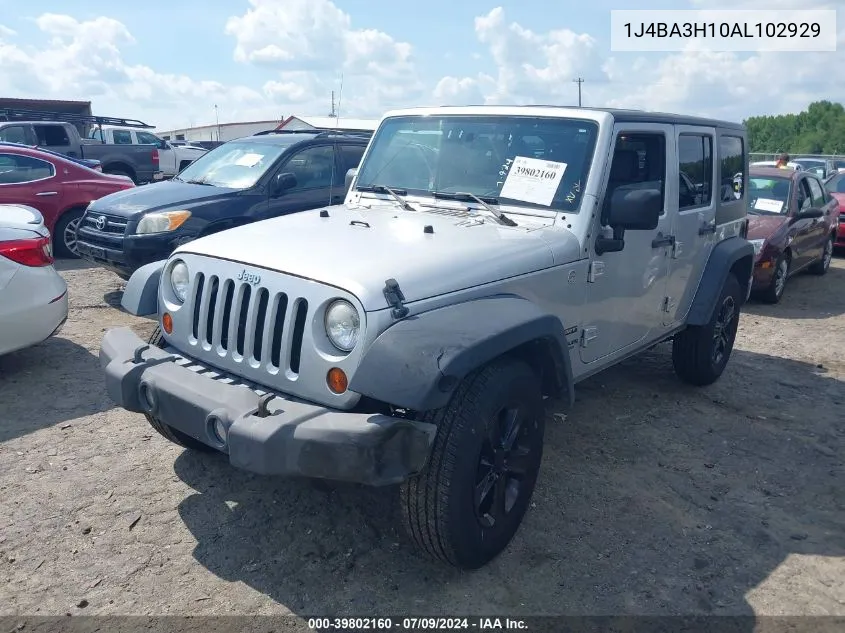 1J4BA3H10AL102929 2010 Jeep Wrangler Unlimited Sport