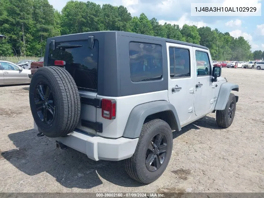 2010 Jeep Wrangler Unlimited Sport VIN: 1J4BA3H10AL102929 Lot: 39802160