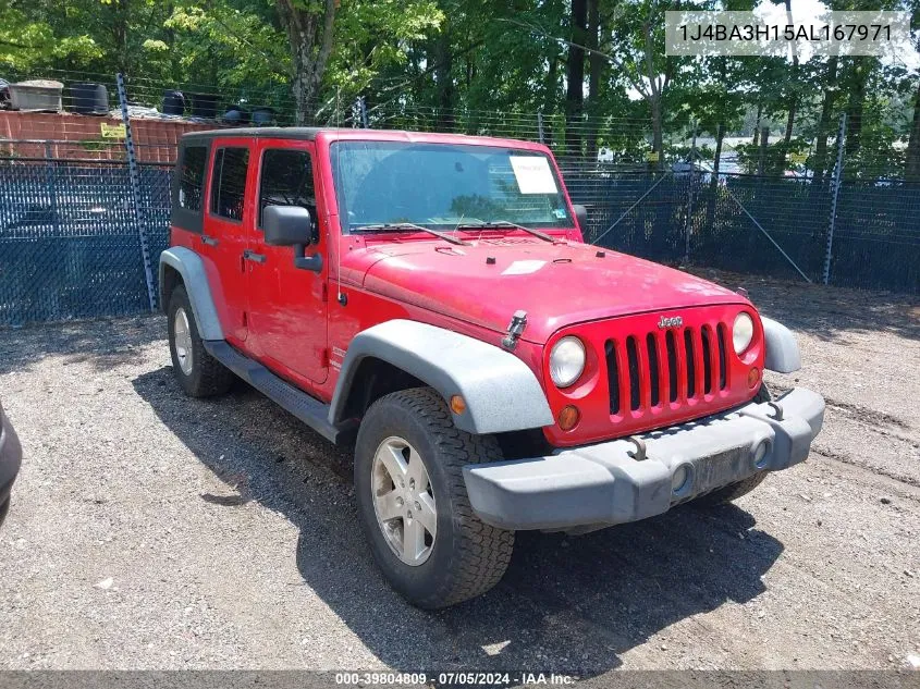 2010 Jeep Wrangler Unlimited Sport VIN: 1J4BA3H15AL167971 Lot: 39804809