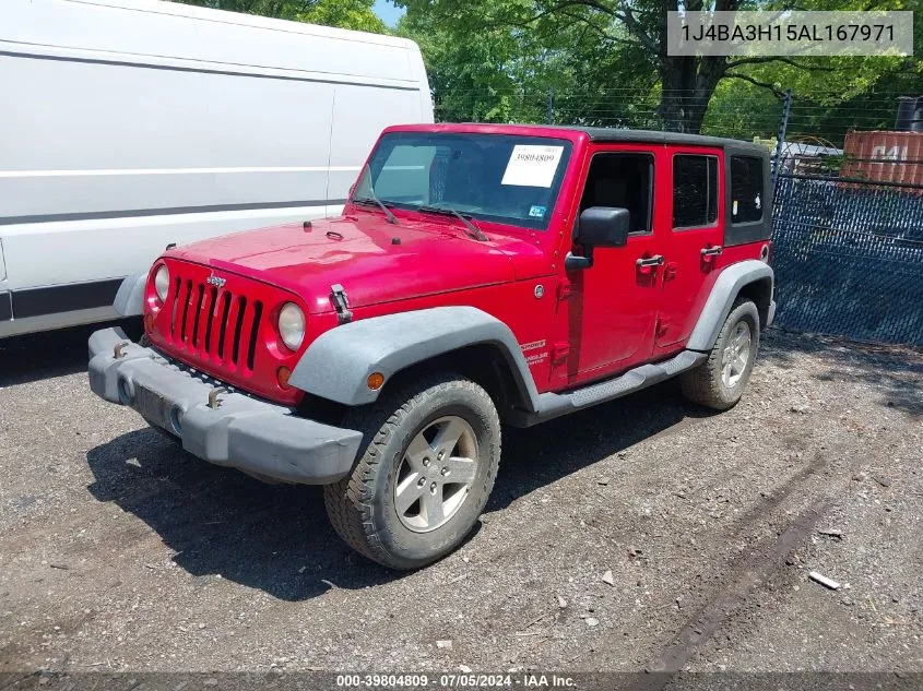 2010 Jeep Wrangler Unlimited Sport VIN: 1J4BA3H15AL167971 Lot: 39804809