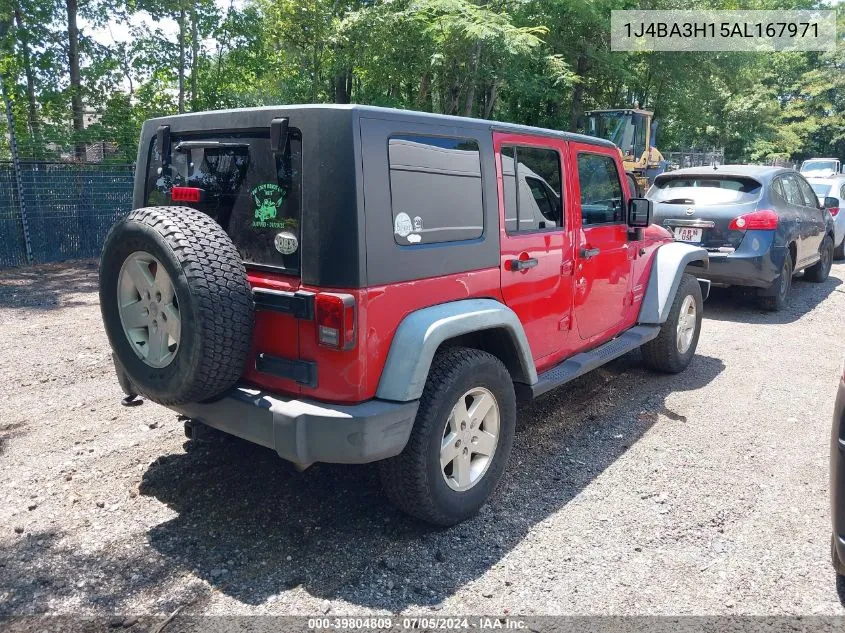 2010 Jeep Wrangler Unlimited Sport VIN: 1J4BA3H15AL167971 Lot: 39804809