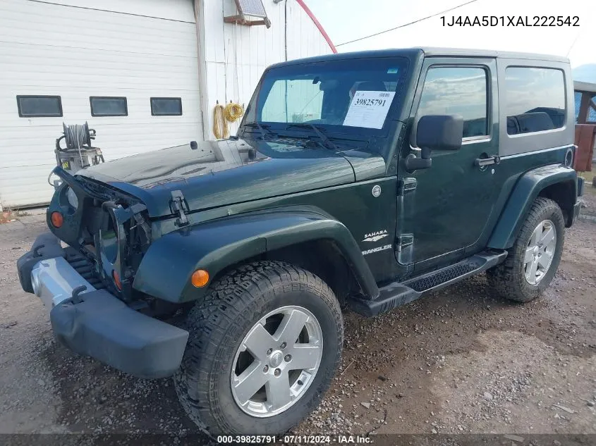 2010 Jeep Wrangler Sahara VIN: 1J4AA5D1XAL222542 Lot: 39825791