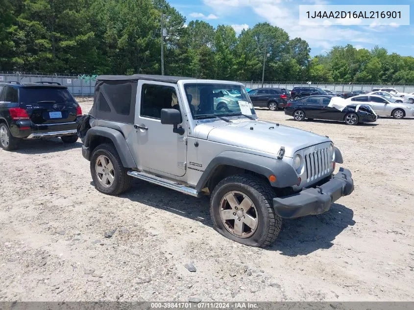 2010 Jeep Wrangler Sport VIN: 1J4AA2D16AL216901 Lot: 39841701