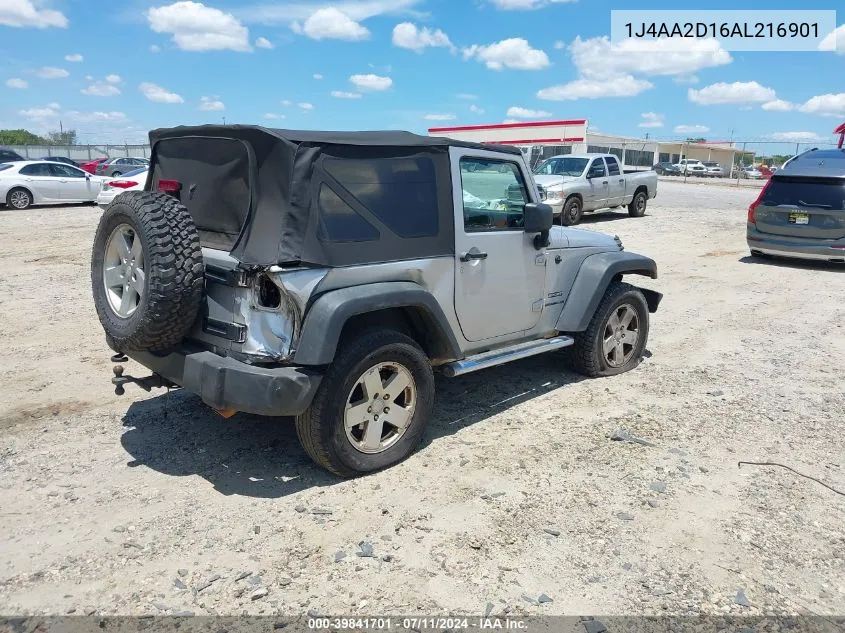 2010 Jeep Wrangler Sport VIN: 1J4AA2D16AL216901 Lot: 39841701