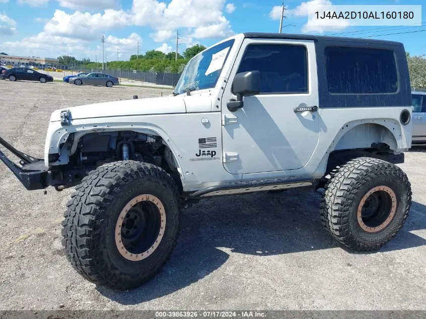 2010 Jeep Wrangler Sport VIN: 1J4AA2D10AL160180 Lot: 39863926