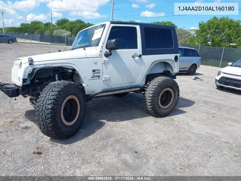 2010 Jeep Wrangler Sport VIN: 1J4AA2D10AL160180 Lot: 39863926