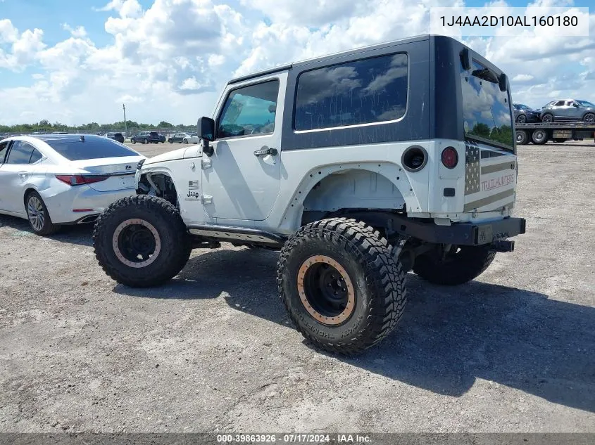 2010 Jeep Wrangler Sport VIN: 1J4AA2D10AL160180 Lot: 39863926