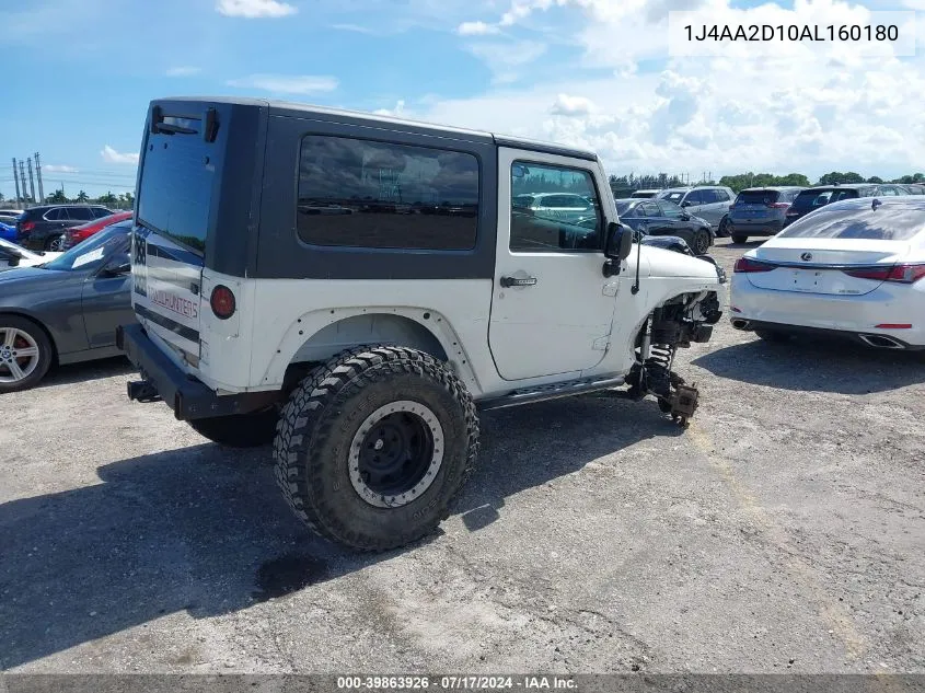 1J4AA2D10AL160180 2010 Jeep Wrangler Sport