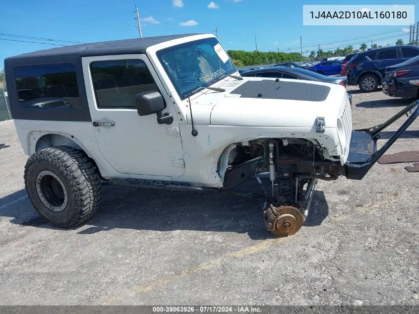 2010 Jeep Wrangler Sport VIN: 1J4AA2D10AL160180 Lot: 39863926