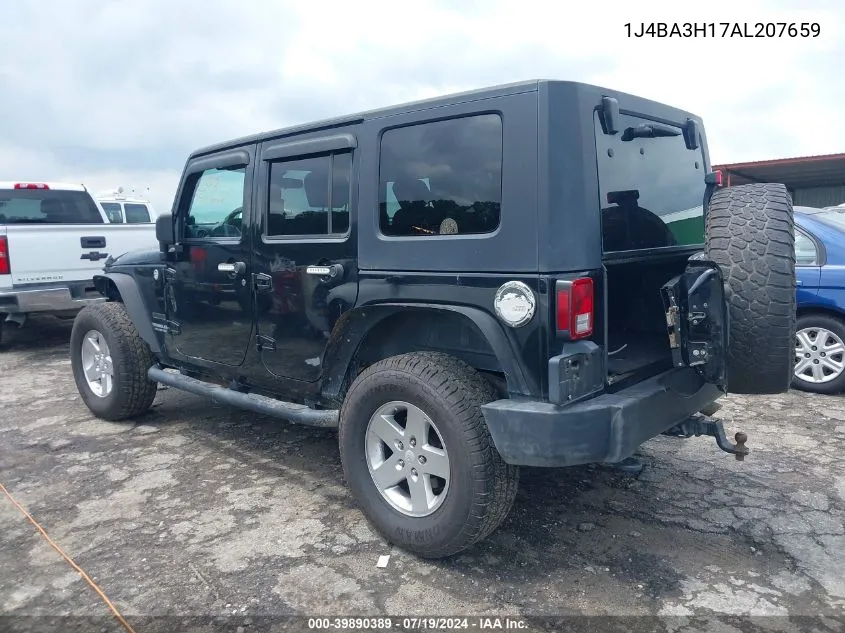 2010 Jeep Wrangler Unlimited Sport VIN: 1J4BA3H17AL207659 Lot: 39890389