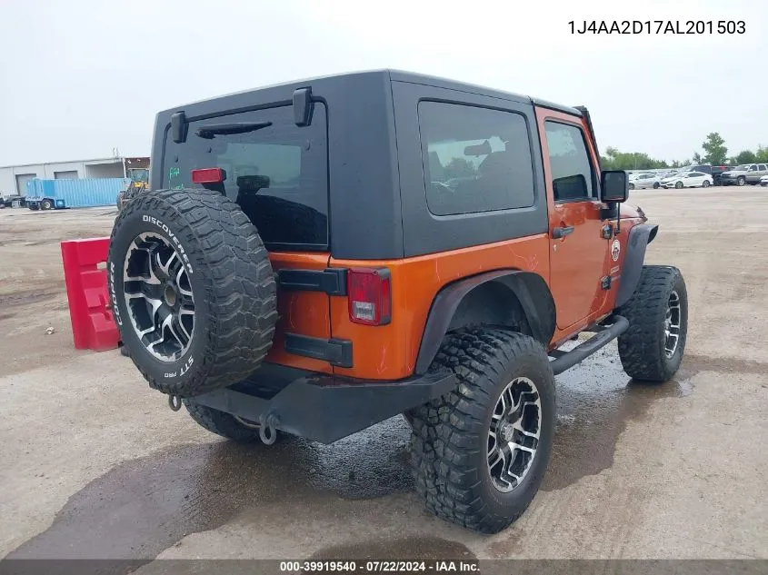 2010 Jeep Wrangler Sport VIN: 1J4AA2D17AL201503 Lot: 39919540