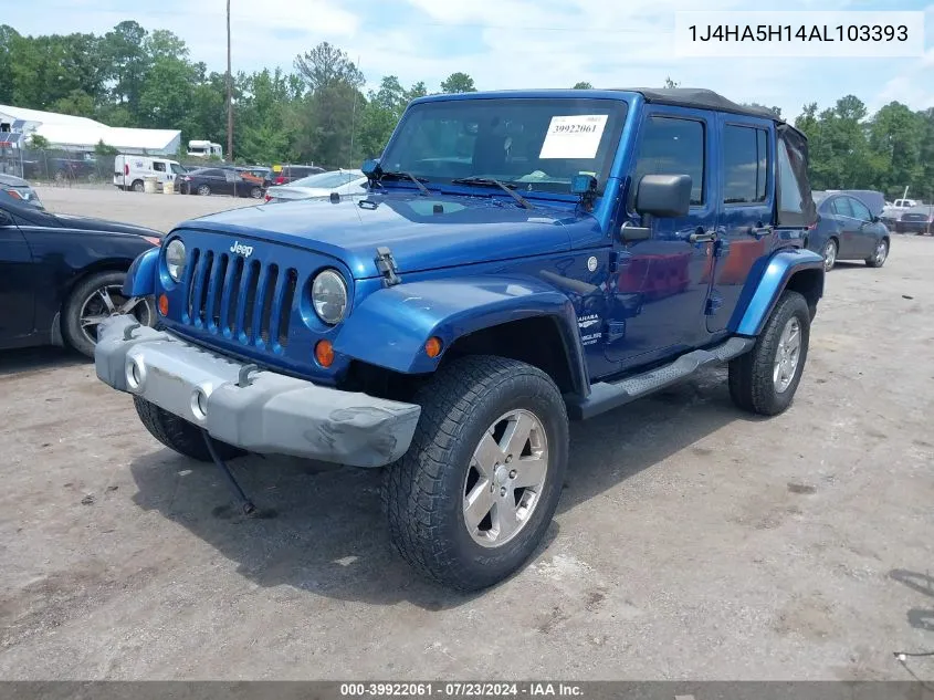 2010 Jeep Wrangler Unlimited Sahara VIN: 1J4HA5H14AL103393 Lot: 39922061