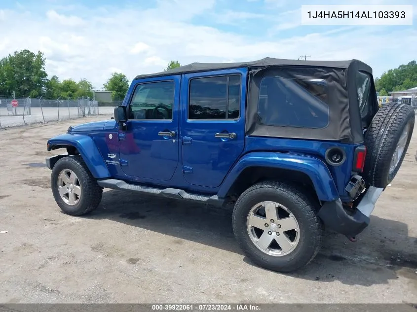 2010 Jeep Wrangler Unlimited Sahara VIN: 1J4HA5H14AL103393 Lot: 39922061