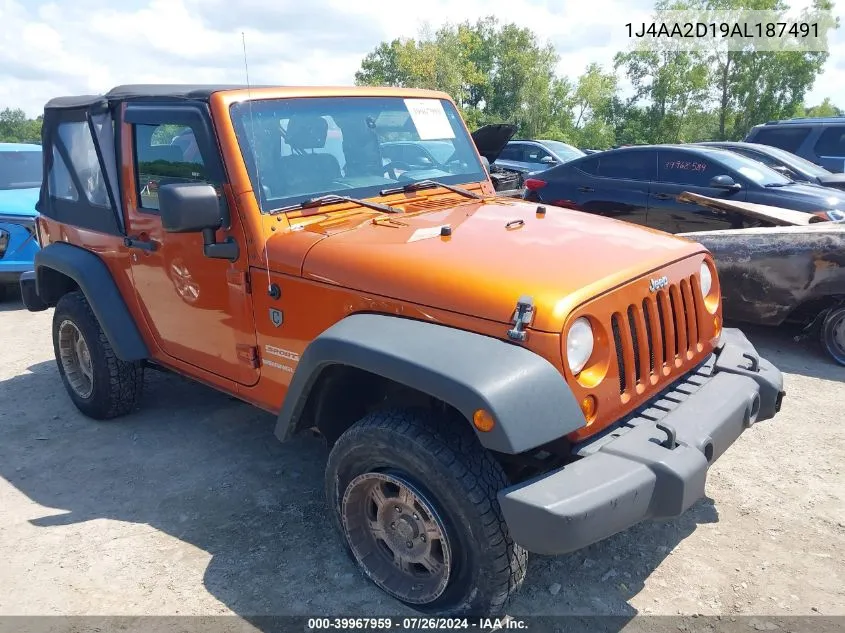 2010 Jeep Wrangler Sport VIN: 1J4AA2D19AL187491 Lot: 39967959