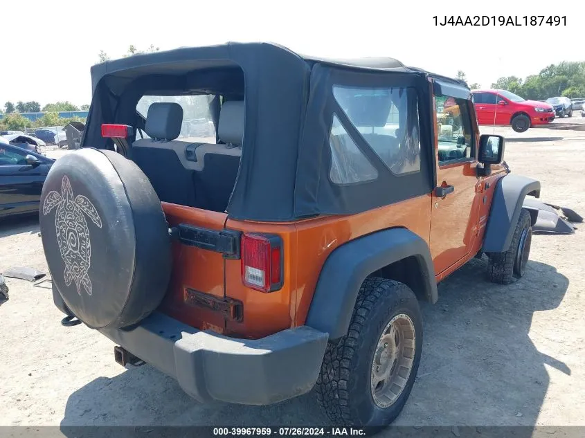 2010 Jeep Wrangler Sport VIN: 1J4AA2D19AL187491 Lot: 39967959