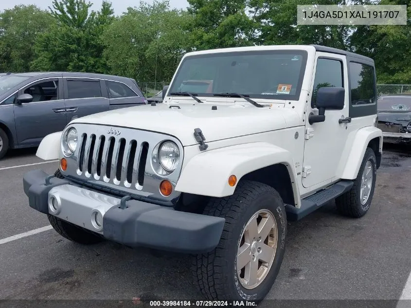 1J4GA5D1XAL191707 2010 Jeep Wrangler Sahara