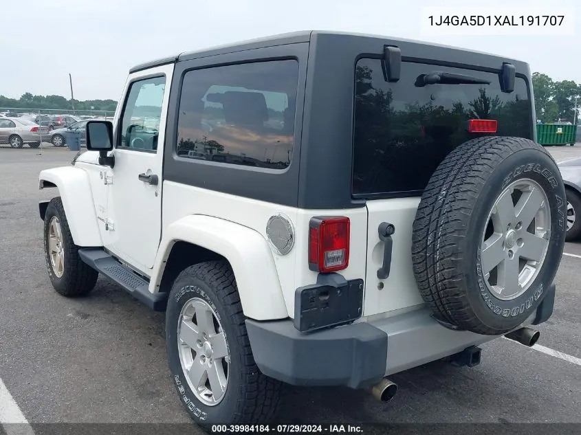 1J4GA5D1XAL191707 2010 Jeep Wrangler Sahara