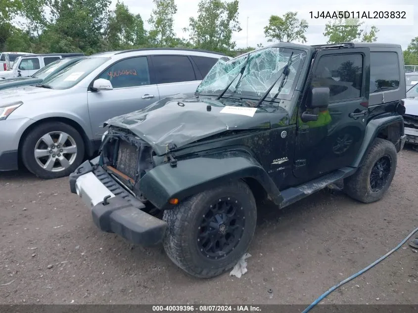 2010 Jeep Wrangler Sahara VIN: 1J4AA5D11AL203832 Lot: 40039396