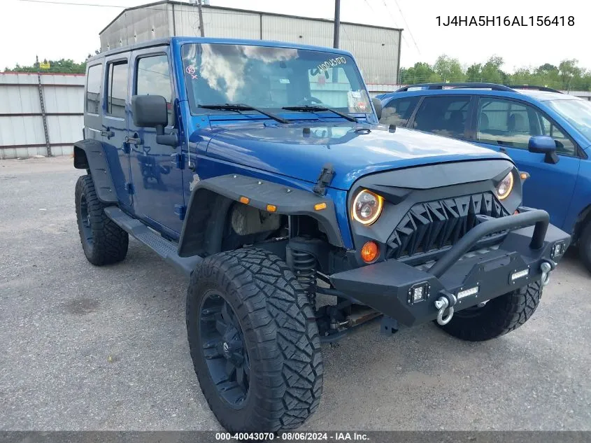 2010 Jeep Wrangler Unlimited Sahara VIN: 1J4HA5H16AL156418 Lot: 40043070