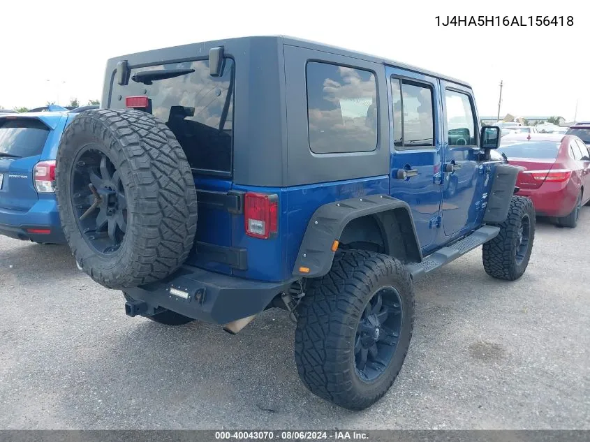 1J4HA5H16AL156418 2010 Jeep Wrangler Unlimited Sahara